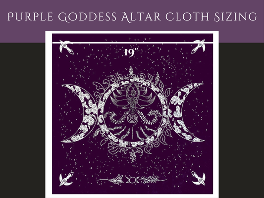 Velvet Altar & Tarot Cloth: Pentacle, Runes, Goddess, Triple Moon - Last Chance